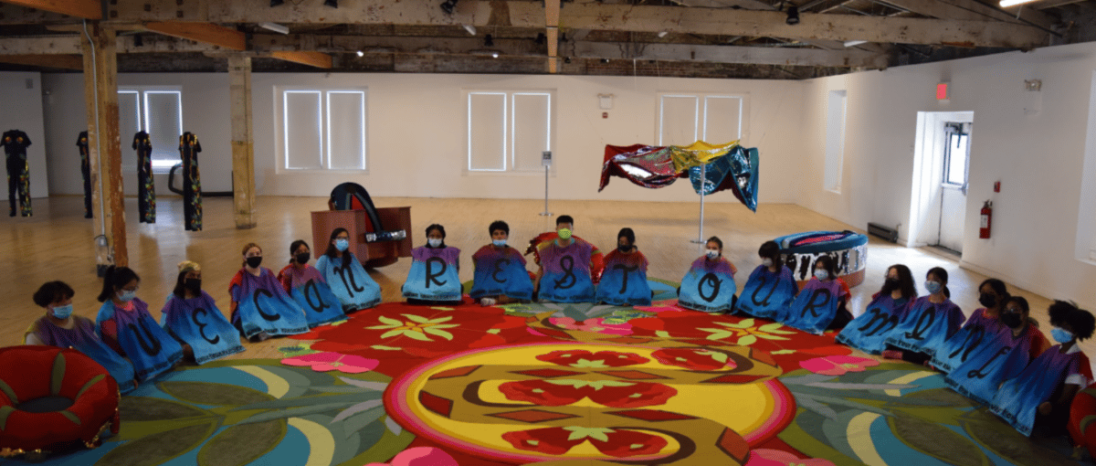 "Life Lines" Community Arts Project Exploring "Art as Nourishment." They chose to share the message "We can rest our mind" with community members!