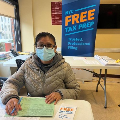 A first time client receiving tax filing services at CFL!